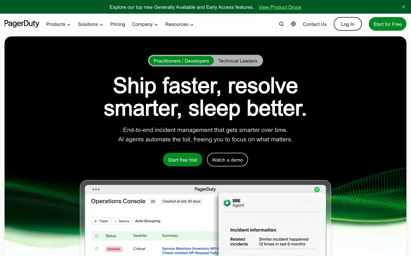 PagerDuty AI 产品界面
