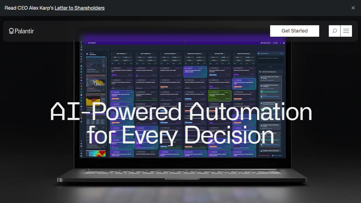 Palantir AIP (Artificial Intelligence Platform) 产品界面