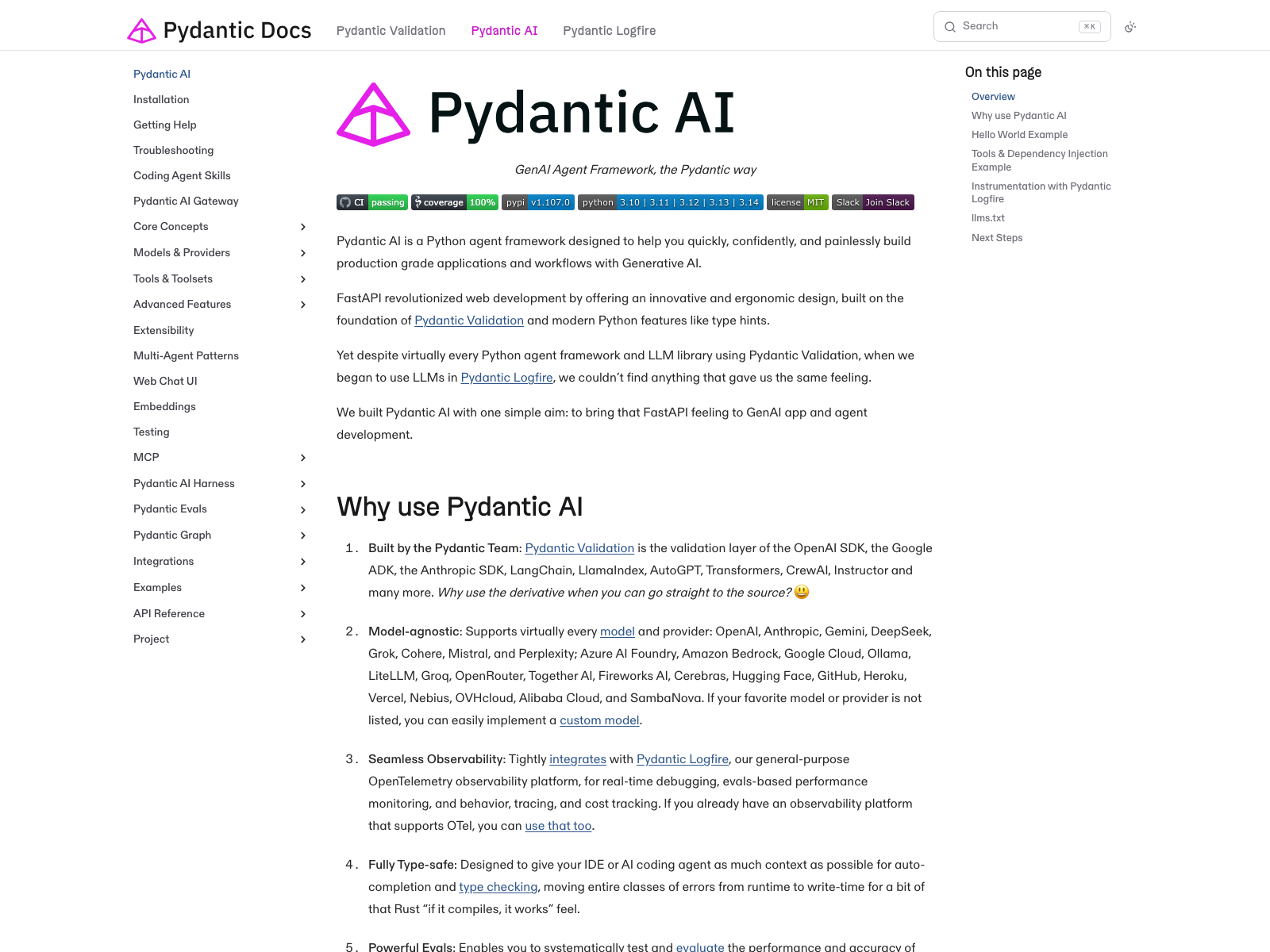 PydanticAI 产品界面
