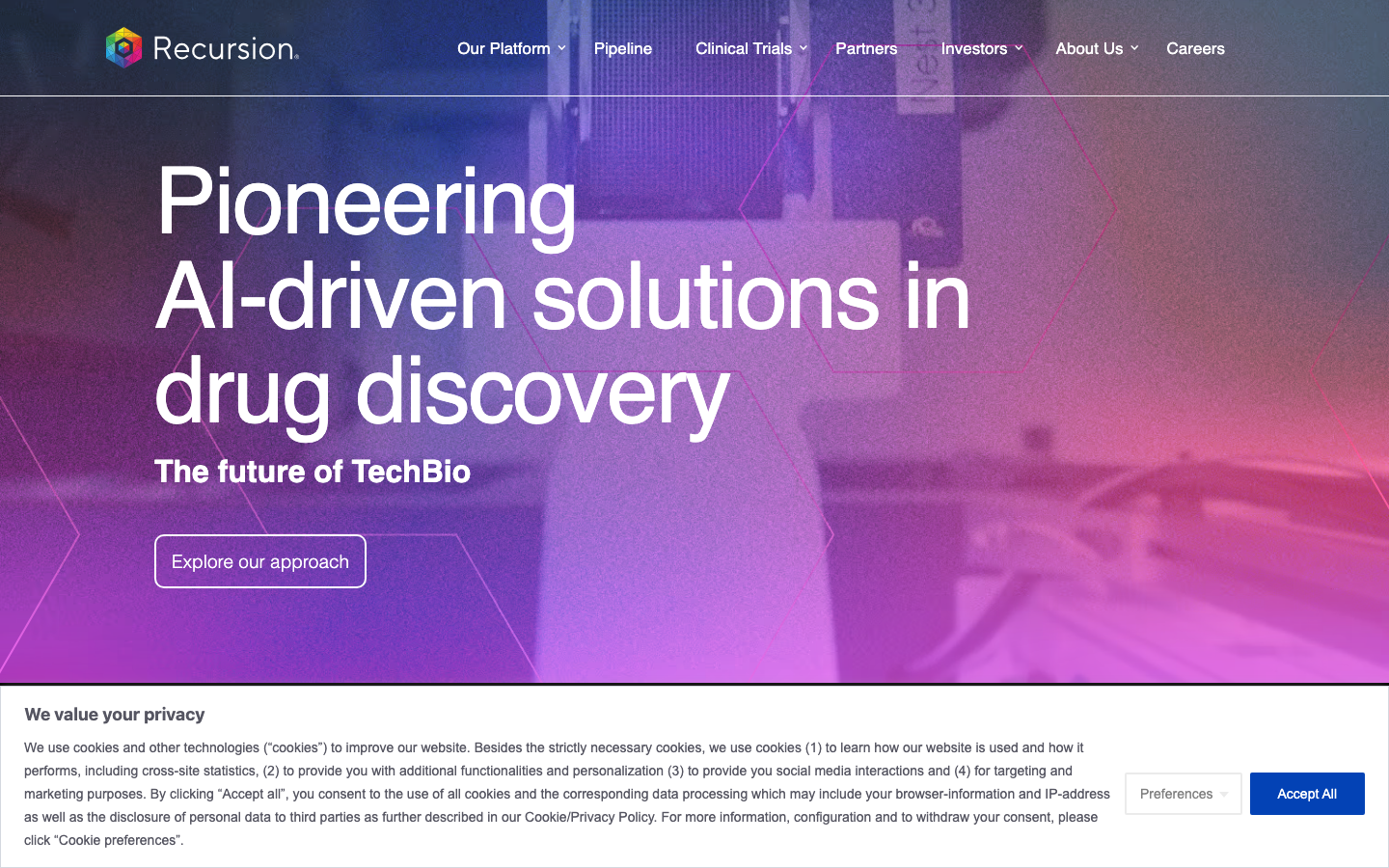 Recursion Pharmaceuticals 产品界面