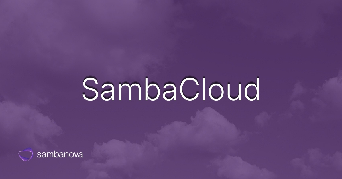 SambaNova Cloud 产品界面