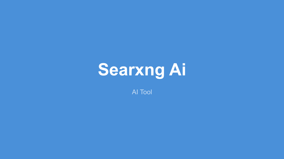 SearXNG 产品界面