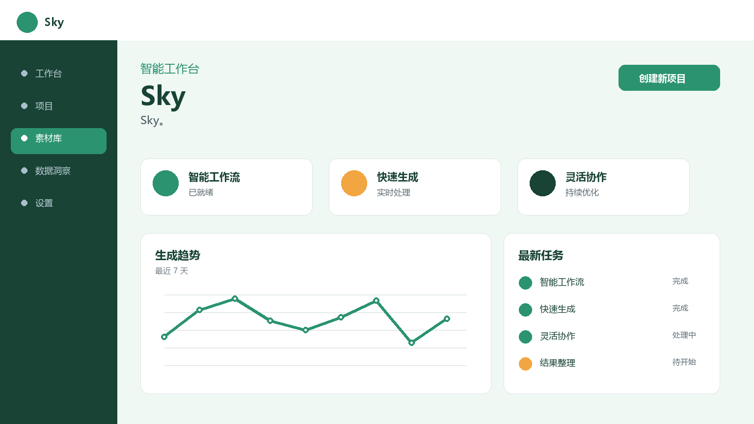 Sky 产品界面
