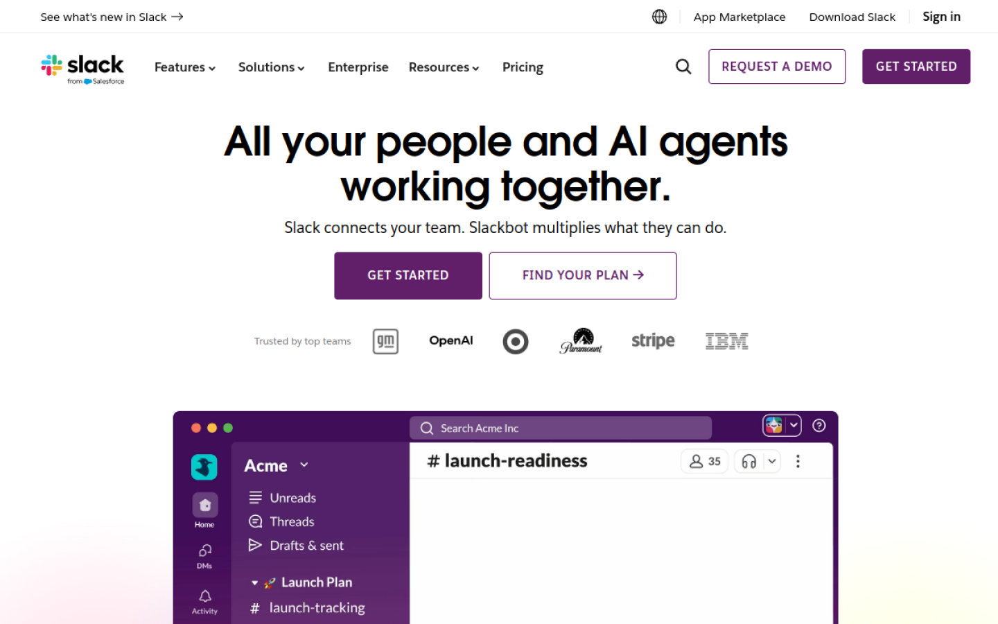 Slack 产品界面
