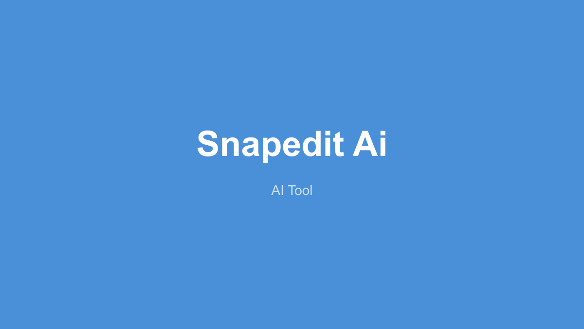 SnapEdit 产品界面