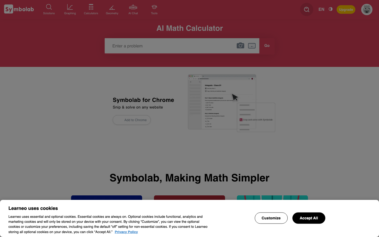 Symbolab 产品界面