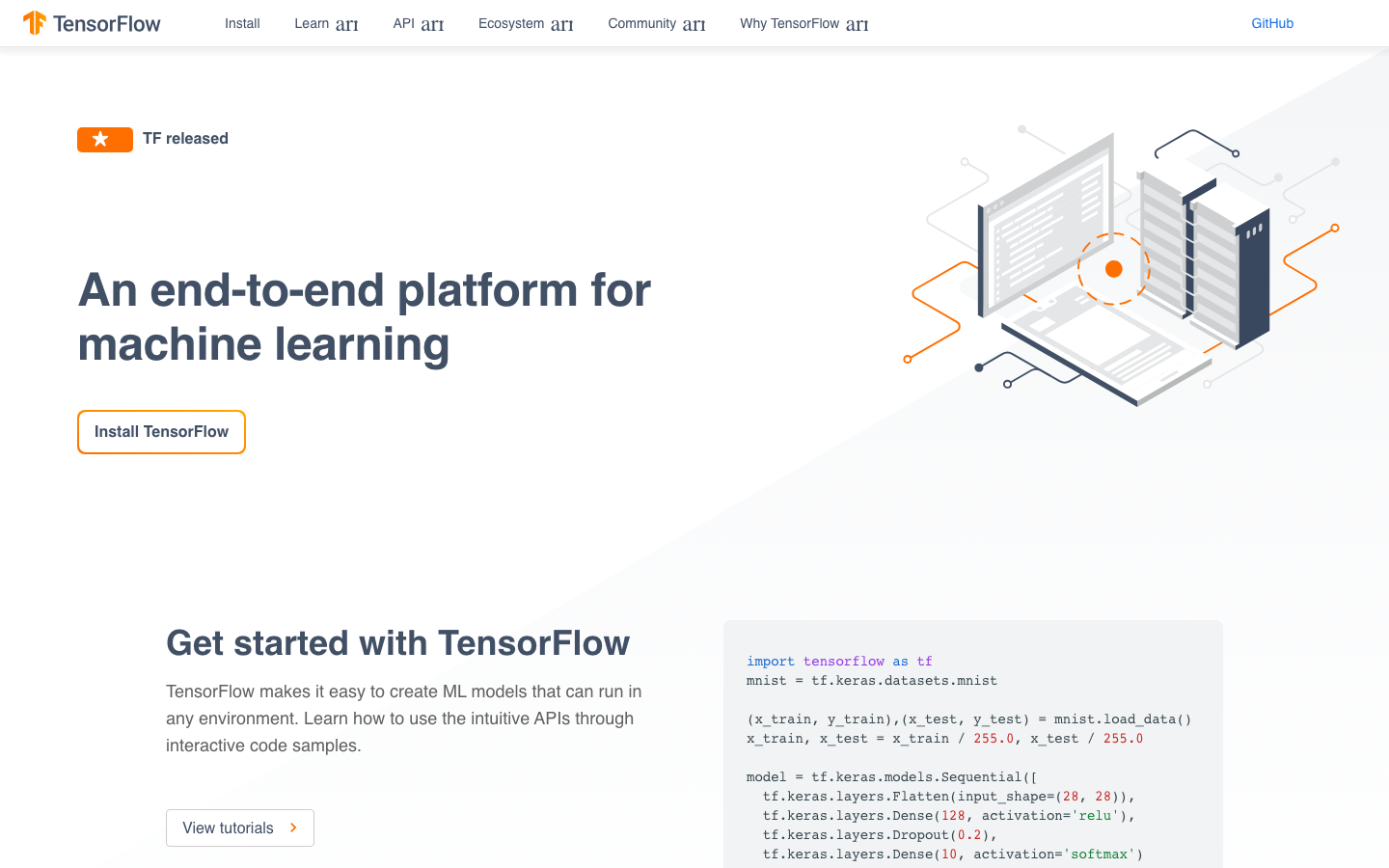 TensorFlow 产品界面