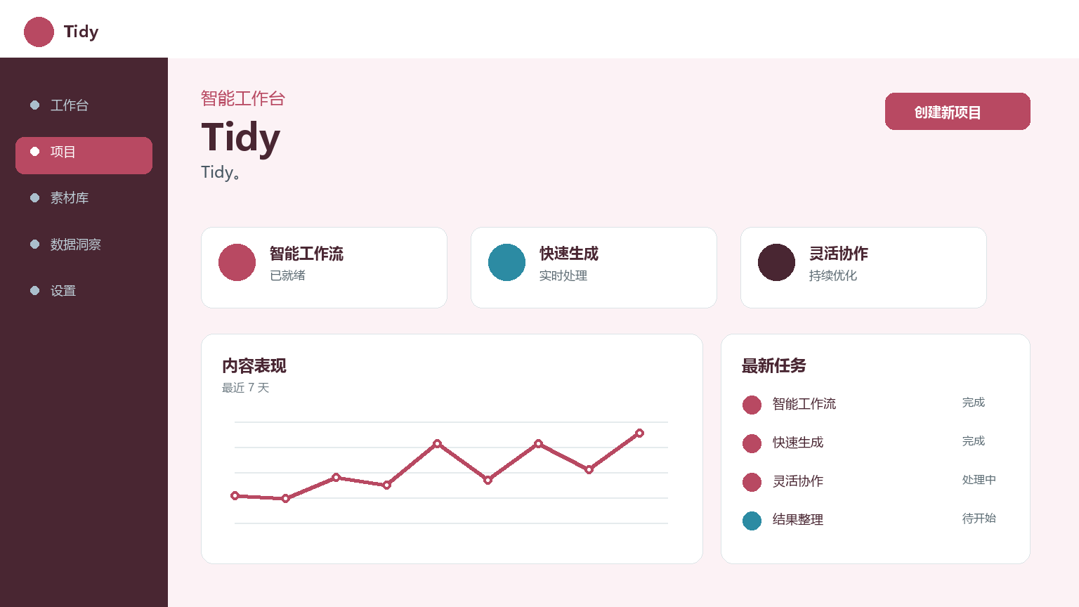 Tidy 产品界面