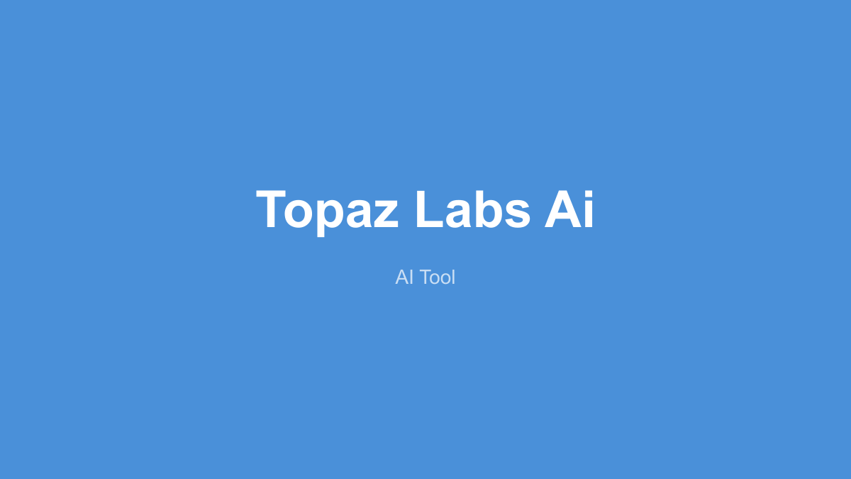 Topaz Labs 产品界面