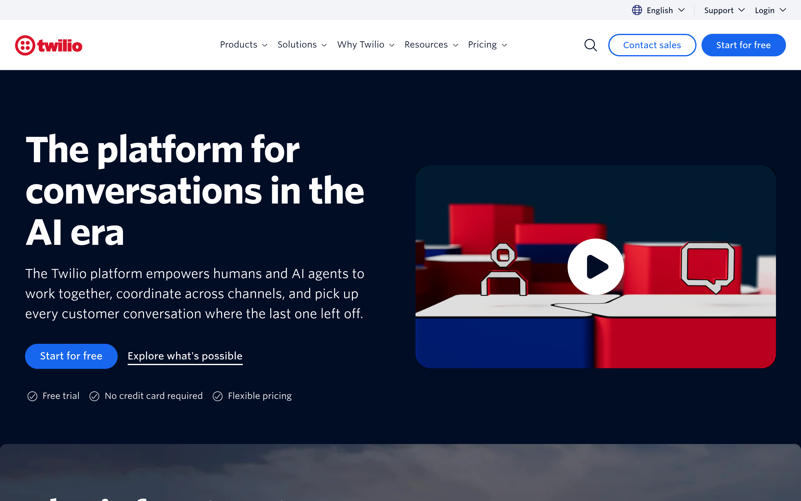 Twilio 产品界面