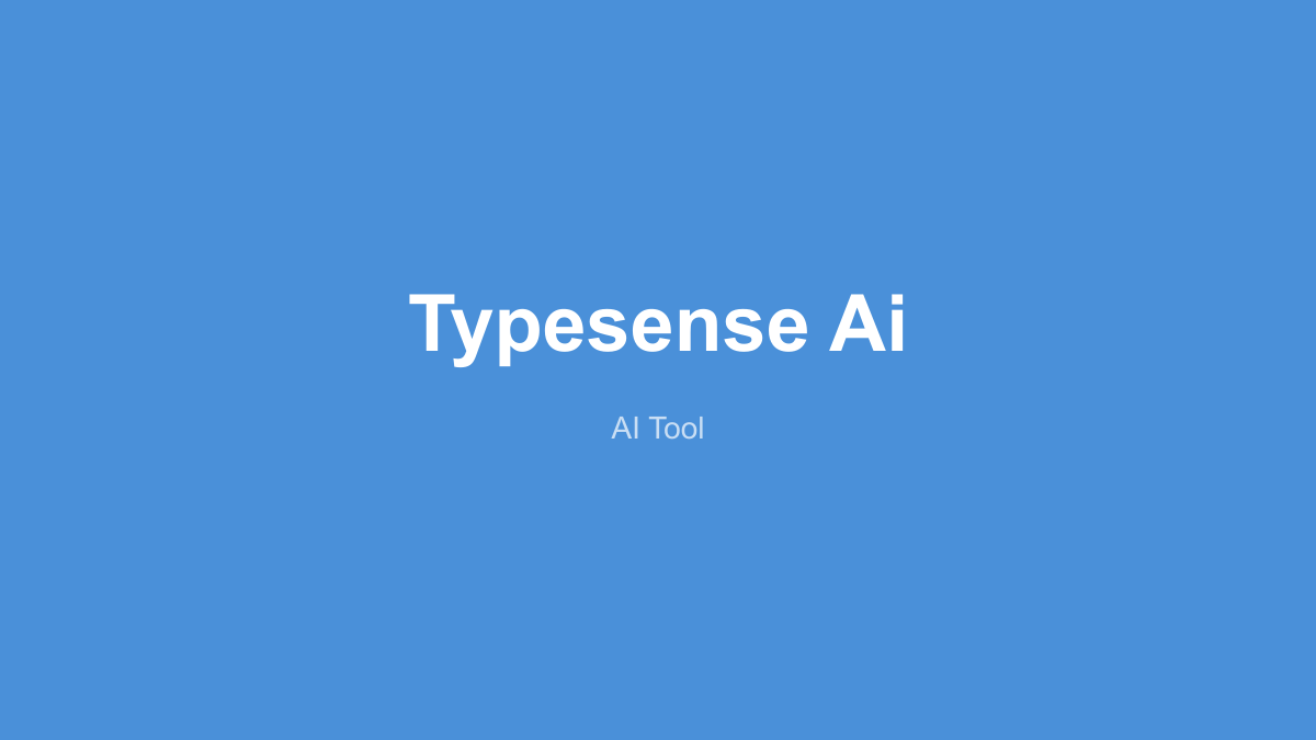 Typesense 产品界面