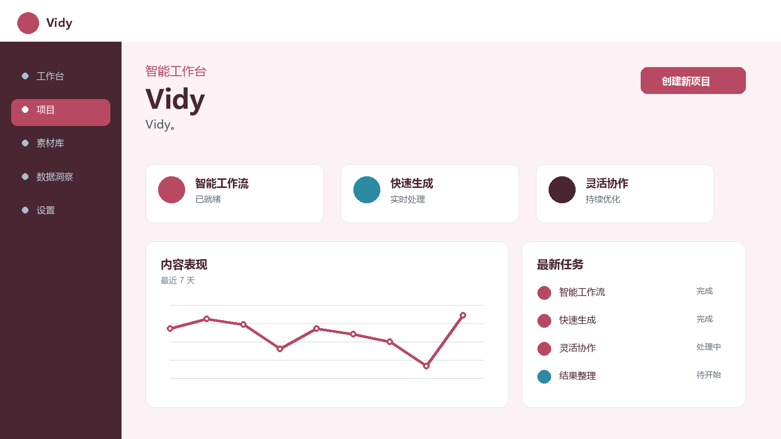 Vidy 产品界面