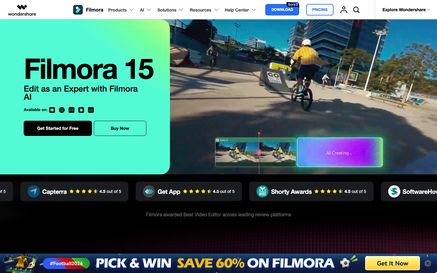Wondershare Filmora 产品界面