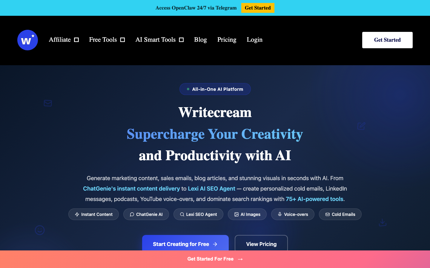 Writecream 产品界面
