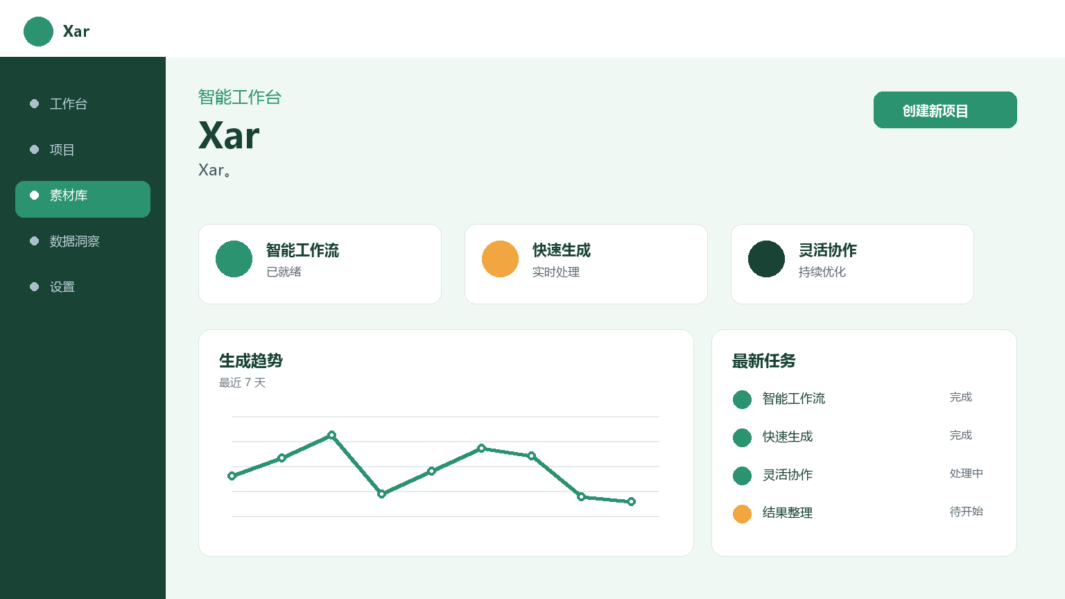 Xar 产品界面